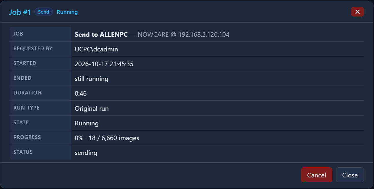 Job details popup